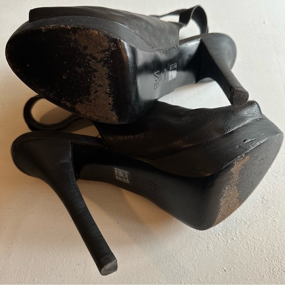 Pelle Moda Peep Toe Platform Heels Elastic Criss Cross Straps Black Size 8.5 - Picture 8 of 11